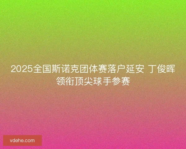 2025全国斯诺克团体赛落户延安 丁俊晖领衔顶尖球手参赛